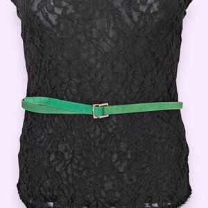 Vintage Jacob Thin Green Leather Belt